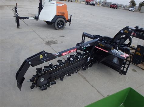 used skid steer trencher attachment